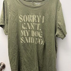 Torrid Olive Green Dog Quote Tee